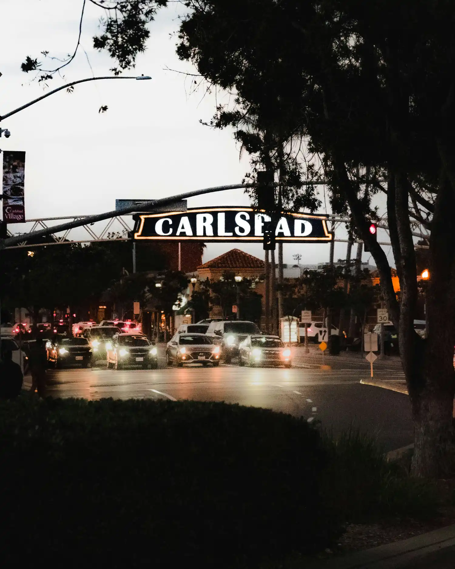 Carlsbad village and coastline